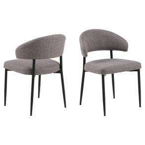 ACT NORDIC Edina spisebordsstol - lys grbrun stof og sort stl