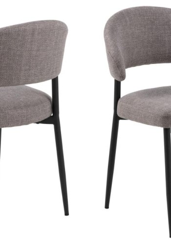 ACT NORDIC Edina spisebordsstol - lys grbrun stof og sort stl