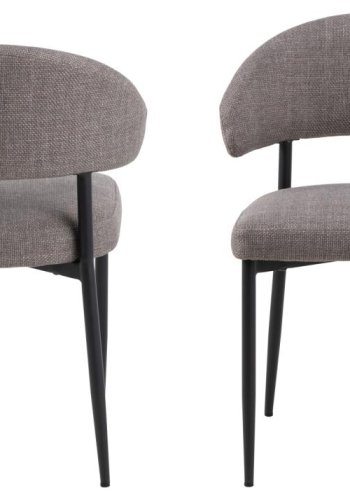 ACT NORDIC Edina spisebordsstol - lys grbrun stof og sort stl