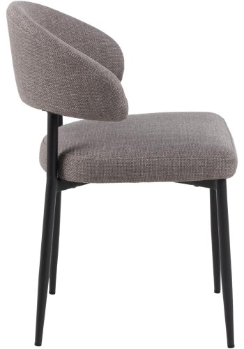 ACT NORDIC Edina spisebordsstol - lys grbrun stof og sort stl