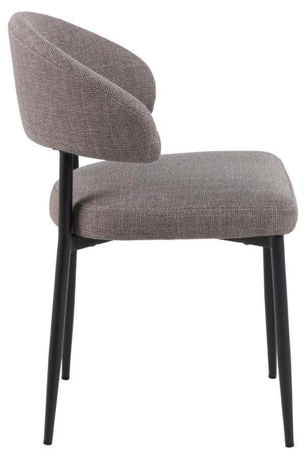 ACT NORDIC Edina spisebordsstol - lys grbrun stof og sort stl