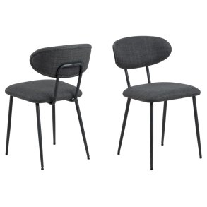 ACT NORDIC Denise spisebordsstol - mrkegr stof og sort stl