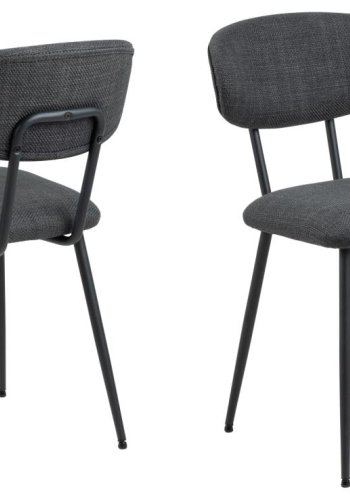 ACT NORDIC Denise spisebordsstol - mrkegr stof og sort stl