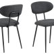 ACT NORDIC Denise spisebordsstol - mrkegr stof og sort stl