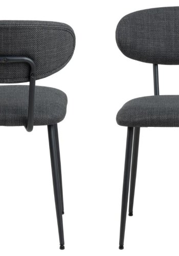 ACT NORDIC Denise spisebordsstol - mrkegr stof og sort stl