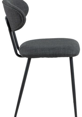 ACT NORDIC Denise spisebordsstol - mrkegr stof og sort stl