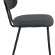 ACT NORDIC Denise spisebordsstol - mrkegr stof og sort stl