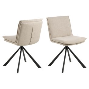 ACT NORDIC Flynn spisebordsstol, m. drejefunktion - beige stof og sort stl
