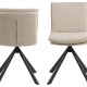 ACT NORDIC Flynn spisebordsstol, m. drejefunktion - beige stof og sort stl