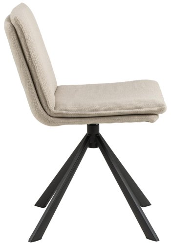 ACT NORDIC Flynn spisebordsstol, m. drejefunktion - beige stof og sort stl