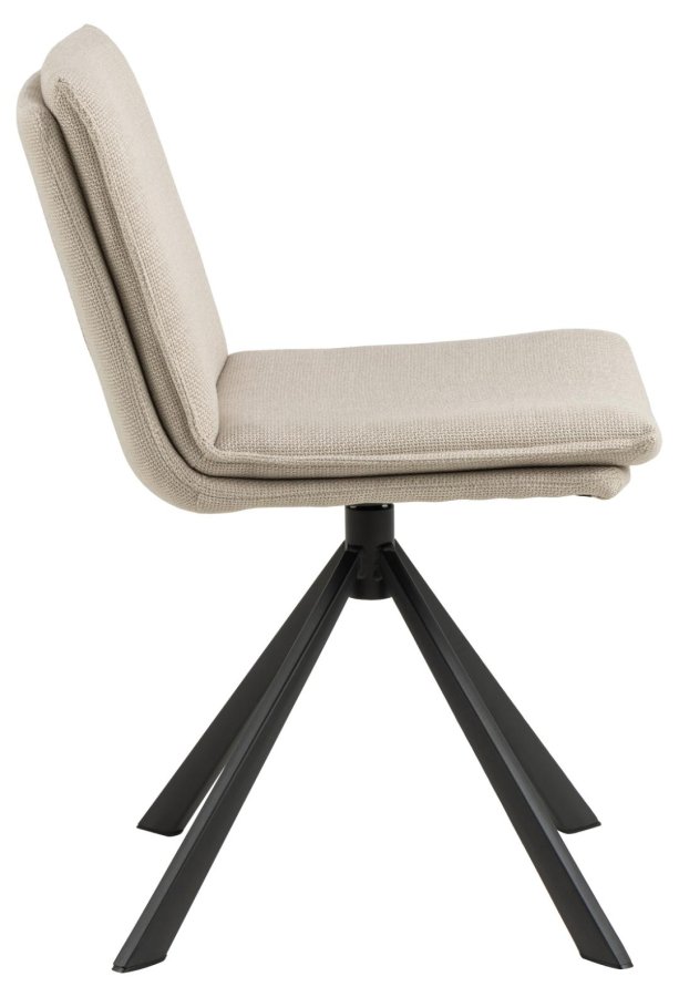 ACT NORDIC Flynn spisebordsstol, m. drejefunktion - beige stof og sort stl