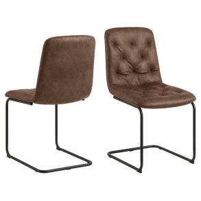 ACT NORDIC Kira spisebordsstol - brun mix stof og sort stl