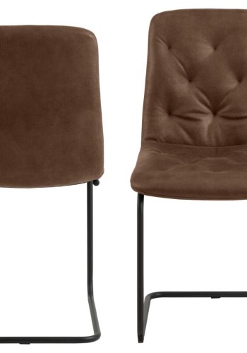 ACT NORDIC Kira spisebordsstol - brun mix stof og sort stl