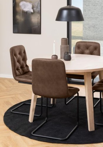 ACT NORDIC Kira spisebordsstol - brun mix stof og sort stl
