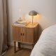 ACT NORDIC Langley sengebord, m. lamelfront, og 2 skydelger - natur egefinér og eg (45x30x60)