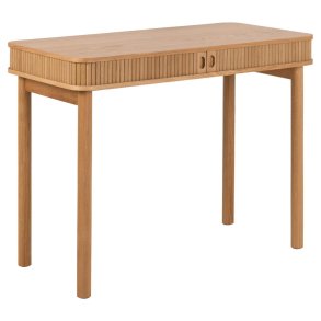 ACT NORDIC Langley skrivebord, m. lamelfront og 2 skydelger - natur egefinér og eg (100x50x75)