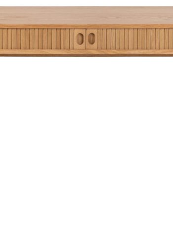 ACT NORDIC Langley skrivebord, m. lamelfront og 2 skydelger - natur egefinér og eg (100x50x75)