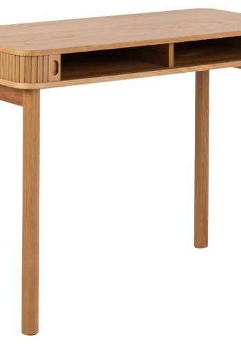 ACT NORDIC Langley skrivebord, m. lamelfront og 2 skydelger - natur egefinér og eg (100x50x75)