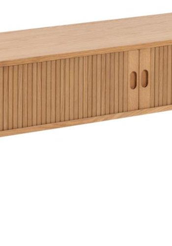 ACT NORDIC Langley TV-bord, m. lamelfront og 2 skydelger - natur egefinér og eg (140x40x45)