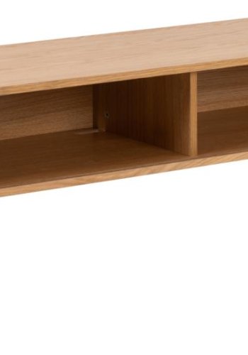 ACT NORDIC Langley TV-bord, m. lamelfront og 2 skydelger - natur egefinér og eg (140x40x45)