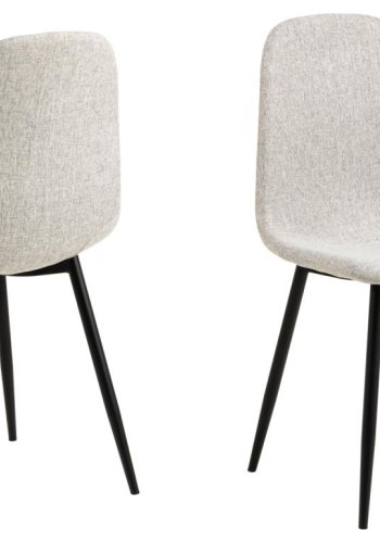 ACT NORDIC Celia spisebordsstol - lysegr stof og matsort stl