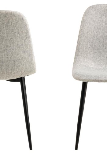 ACT NORDIC Celia spisebordsstol - lysegr stof og matsort stl