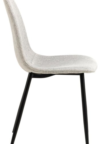 ACT NORDIC Celia spisebordsstol - lysegr stof og matsort stl