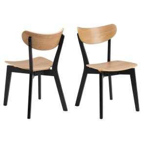 ACT NORDIC Roxby spisebordsstol - natur egefinér og matsort gummitr