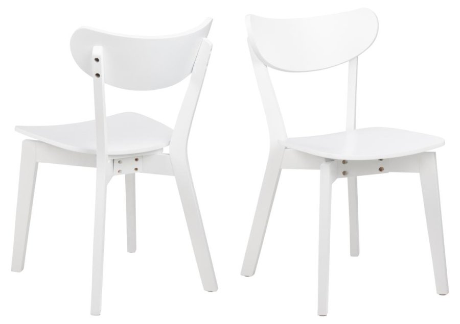 ACT NORDIC Roxby spisebordsstol - hvid MDF og hvid gummitr