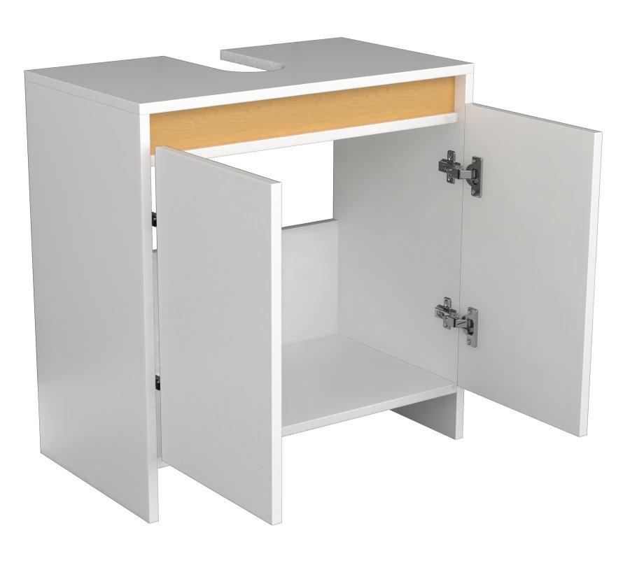 VCM NORDIC Malira badevrelsesunderskab til hndvask, m. 2 lger - hvid/natur melamin