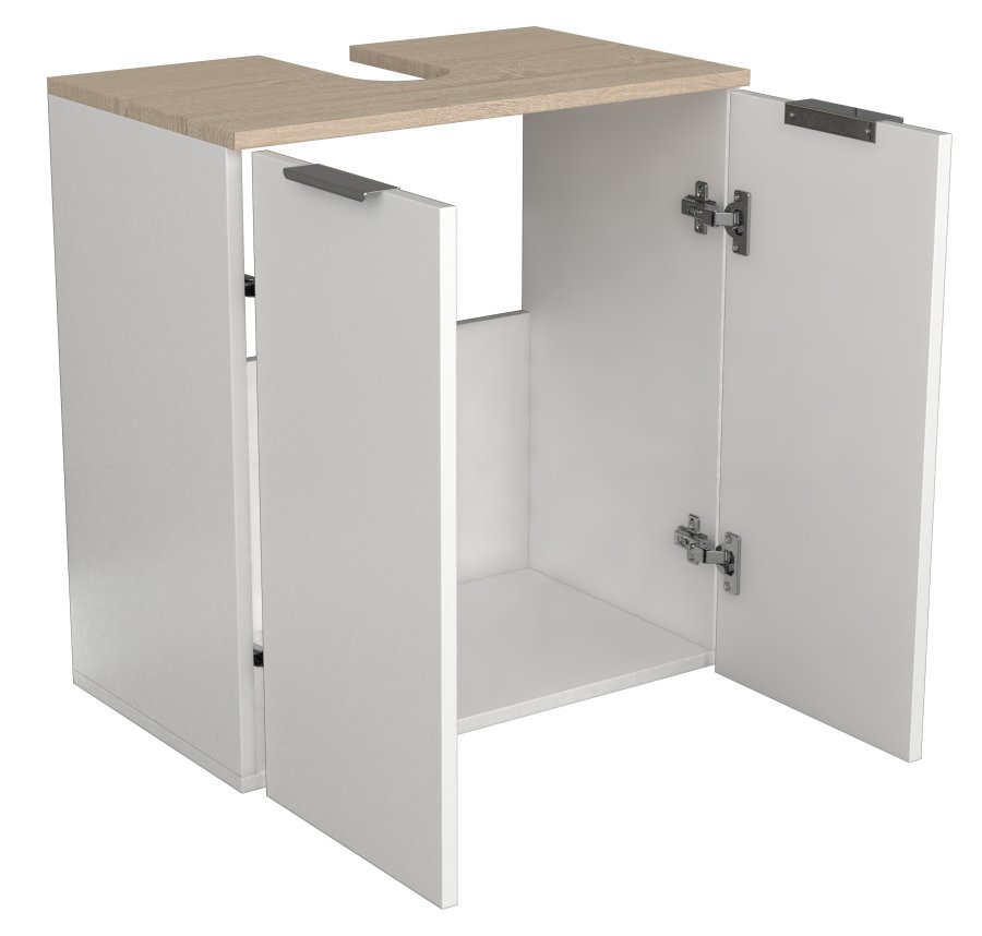 VCM NORDIC Donali badevrelsesunderskab til hndvask, m. 2 lger - hvid/natur melamin