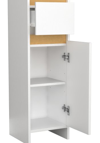 VCM NORDIC Malira badevrelseskab Midi, m. 1 lge, 1 skuffe, 1 hylde - hvid/natur melamin