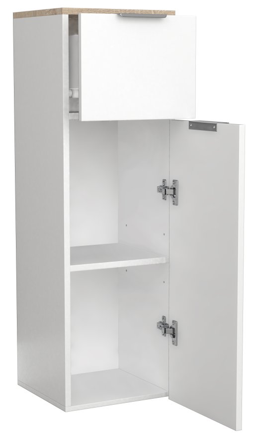 VCM NORDIC Donali badevrelseskab Midi, m. 1 lge, 1 skuffe, 1 hylde - hvid/natur melamin