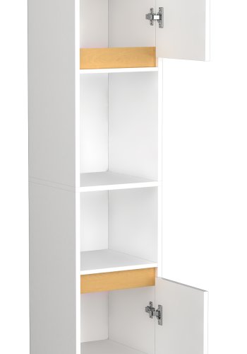 VCM NORDIC Malira badevrelseskab Hj, m. 2 lger og 3 hylder - hvid/natur melamin