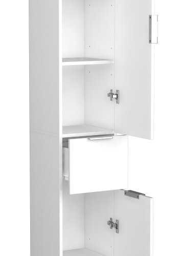 VCM NORDIC Donali badevrelseskab Hj, m. 2 lger, 1 skuffe, 3 hylder - hvid/natur melamin