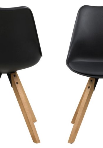 ACT NORDIC Dima spisebordsstol - sort PU/polypropylen og natur gummitr