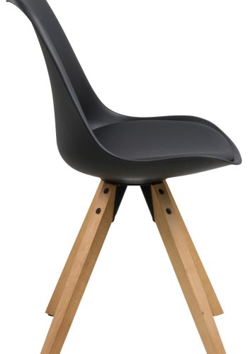ACT NORDIC Dima spisebordsstol - sort PU/polypropylen og natur gummitr