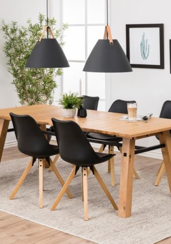 ACT NORDIC Dima spisebordsstol - sort PU/polypropylen og natur gummitr