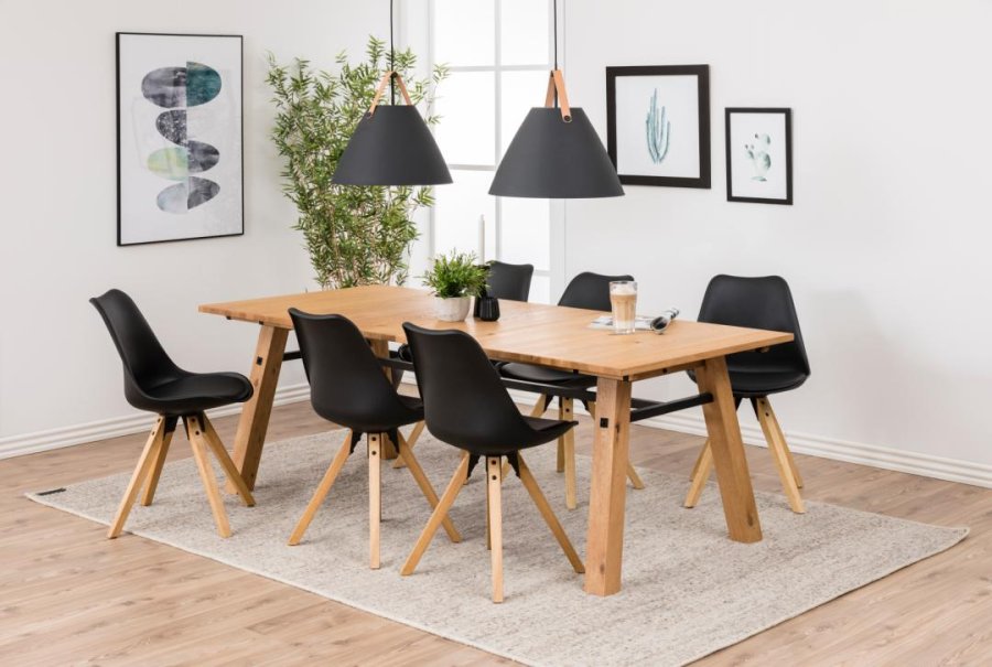 ACT NORDIC Dima spisebordsstol - sort PU/polypropylen og natur gummitr