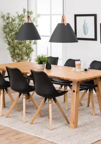 ACT NORDIC Dima spisebordsstol - sort PU/polypropylen og natur gummitr