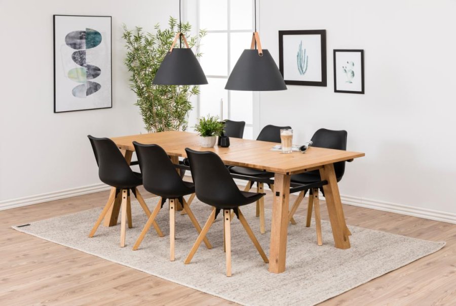 ACT NORDIC Dima spisebordsstol - sort PU/polypropylen og natur gummitr