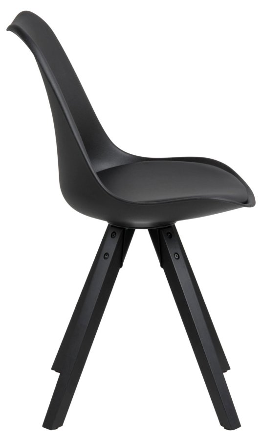 ACT NORDIC Dima spisebordsstol - sort PU/polypropylen og sort gummitr