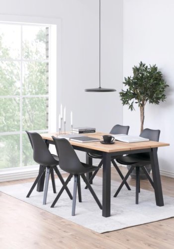 ACT NORDIC Dima spisebordsstol - sort PU/polypropylen og sort gummitr