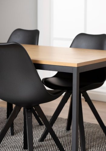 ACT NORDIC Dima spisebordsstol - sort PU/polypropylen og sort gummitr