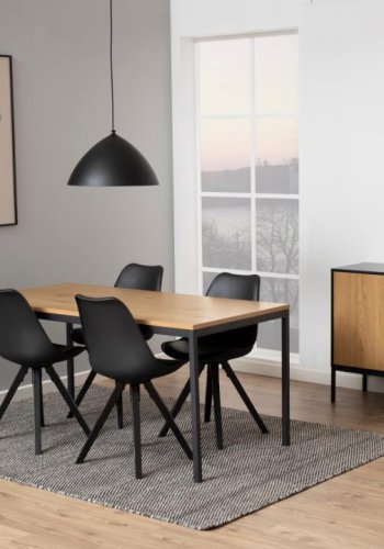 ACT NORDIC Dima spisebordsstol - sort PU/polypropylen og sort gummitr
