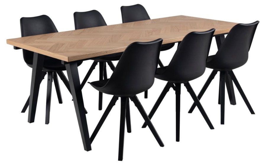 ACT NORDIC Dima spisebordsstol - sort PU/polypropylen og sort gummitr