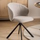 ACT NORDIC Pippa spisebordsstol, m. drejefunktion og lynls - beige stof og sort stl
