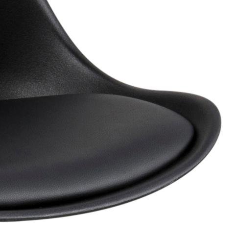 ACT NORDIC Dima barstol, m. rygln og fodsttte - sort PU/polypropylen og natur gummitr