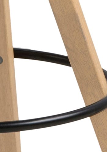 ACT NORDIC Dima barstol, m. rygln og fodsttte - sort PU/polypropylen og natur gummitr