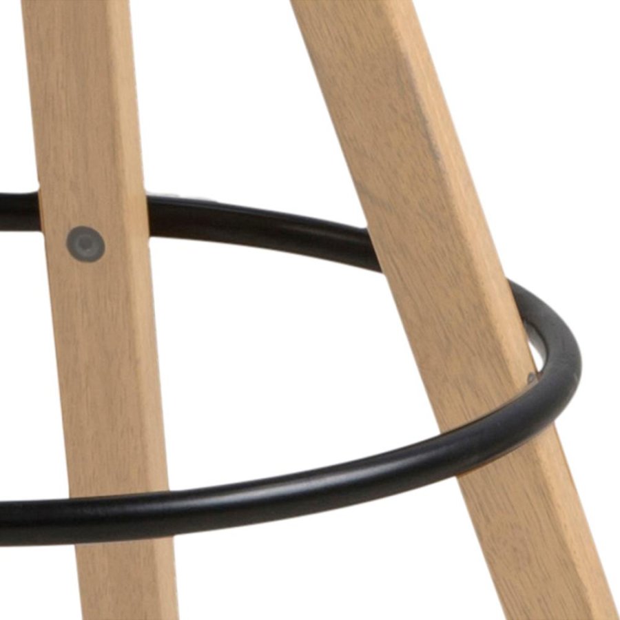 ACT NORDIC Dima barstol, m. rygln og fodsttte - sort PU/polypropylen og natur gummitr